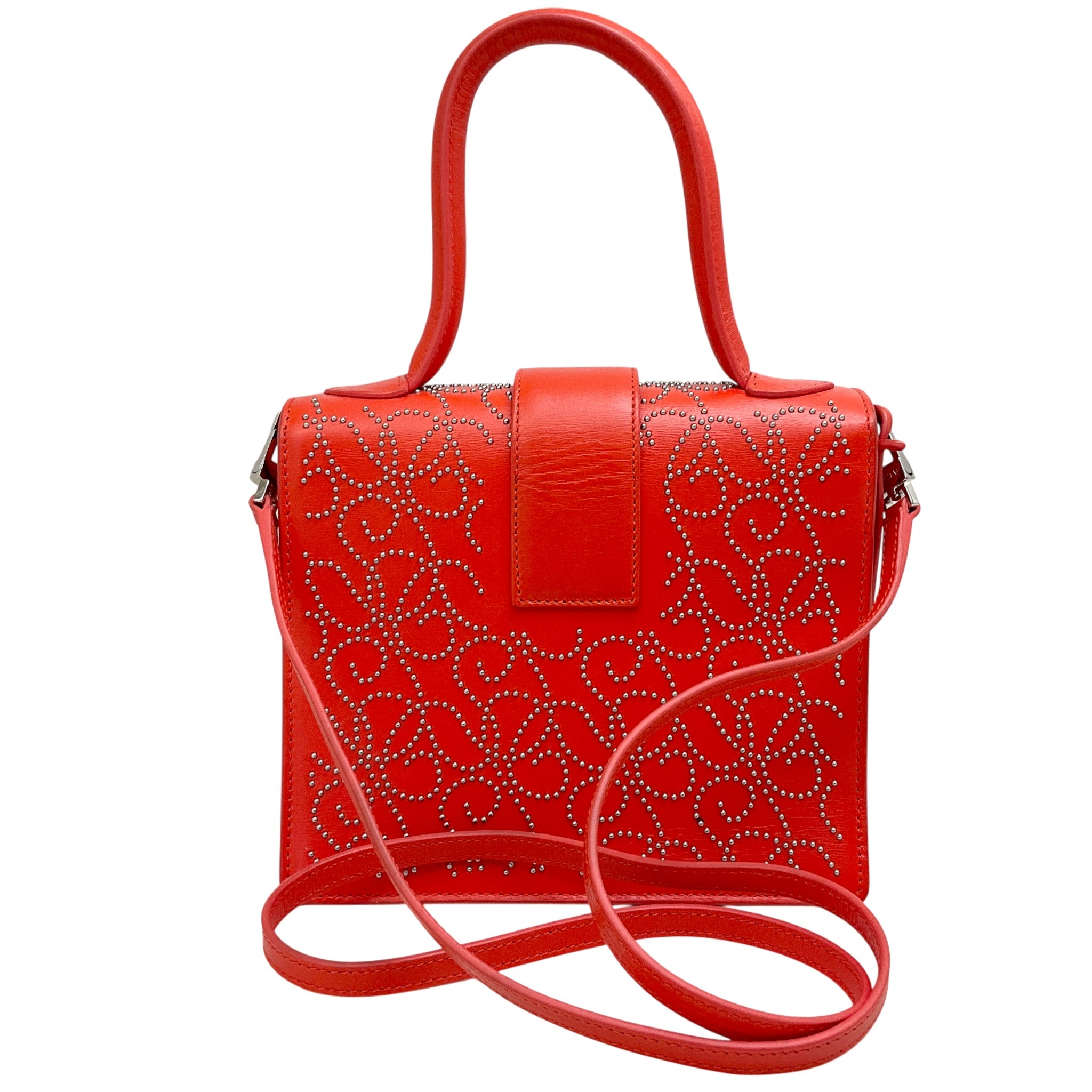 Alaia Coral Leather Studded Satchel