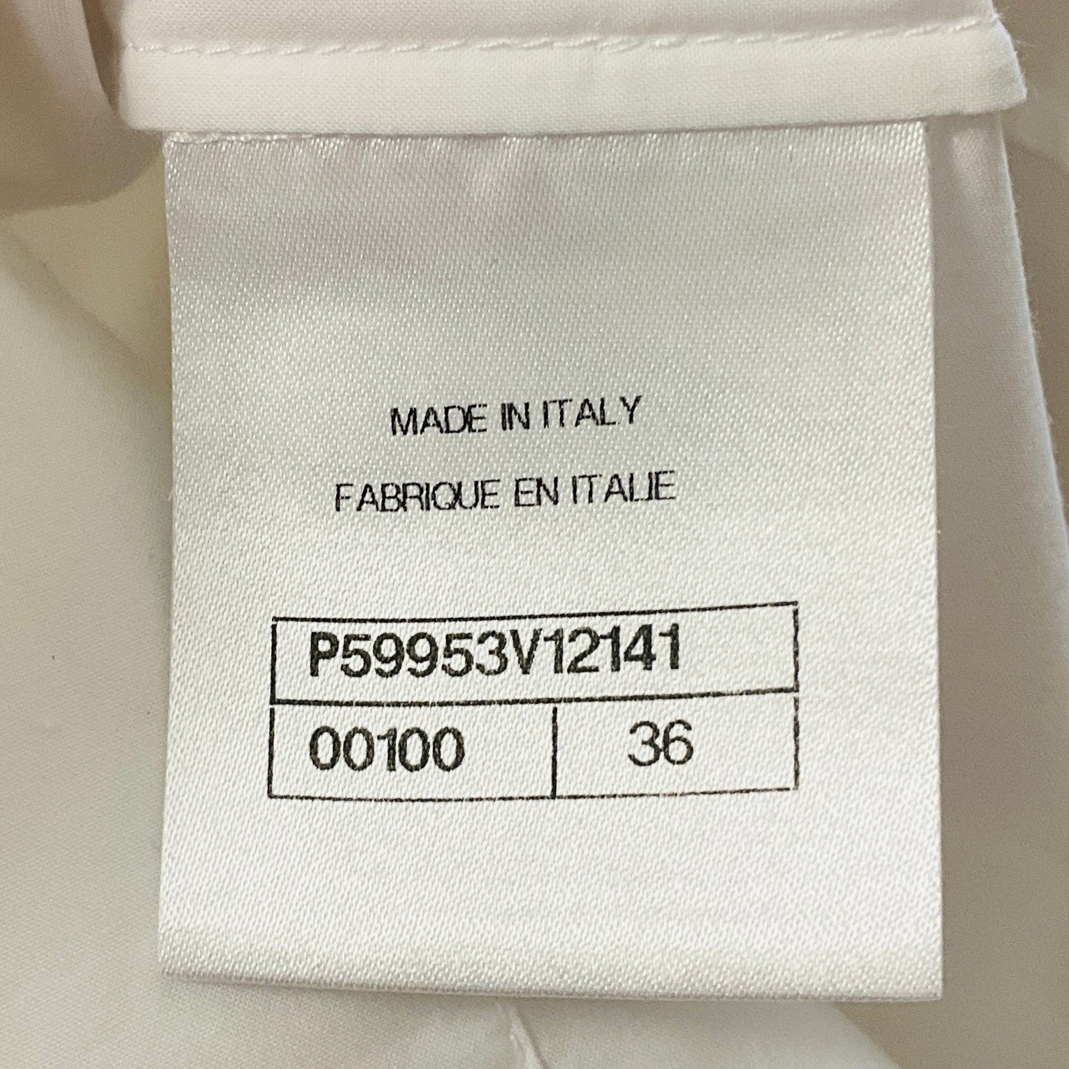 Chanel White CC Logo Pearl Button Cotton Blouse