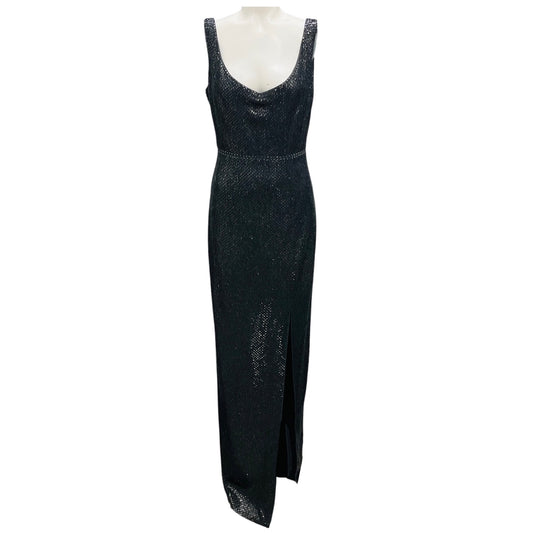Roland Mouret Grey Diamante Peek-A-Boo Bust Column Gown
