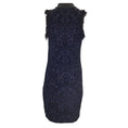 Load image into Gallery viewer, Piece d'Anarchive Navy Blue / Black Fringed Sleeveless Jacquard Knit Dress
