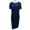 Load image into Gallery viewer, Jil Sander Blue Short Sleeved Wool Crepe Dress
