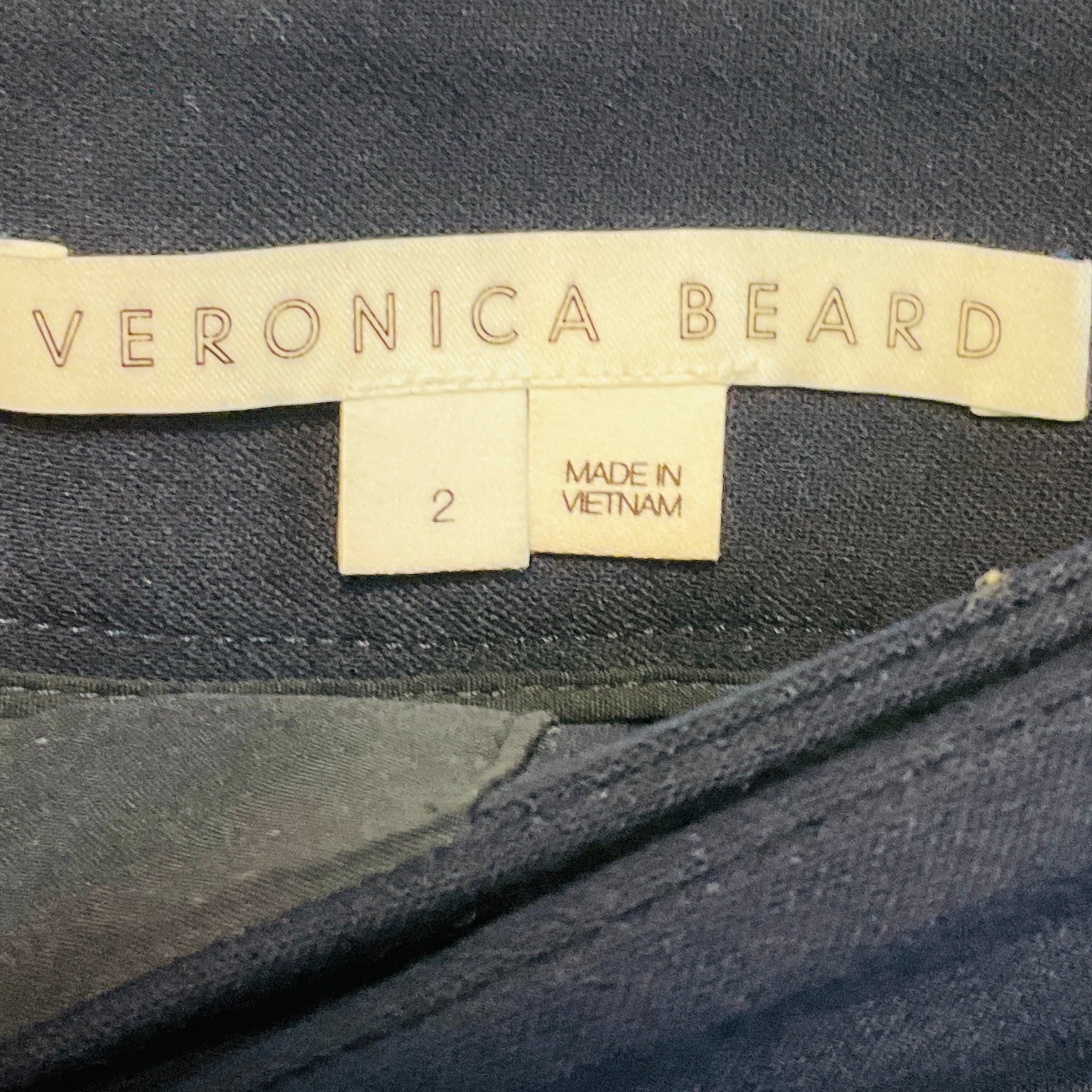 Veronica Beard Navy Blue Renzo Slim Leg Pant with Gold Crest Buttons
