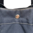 Load image into Gallery viewer, Hermes Navy Blue Canvas Deauville MM Bag
