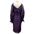 Load image into Gallery viewer, Carolina Herrera Amethyst Long Sleeved Wool and Silk Midi Dress
