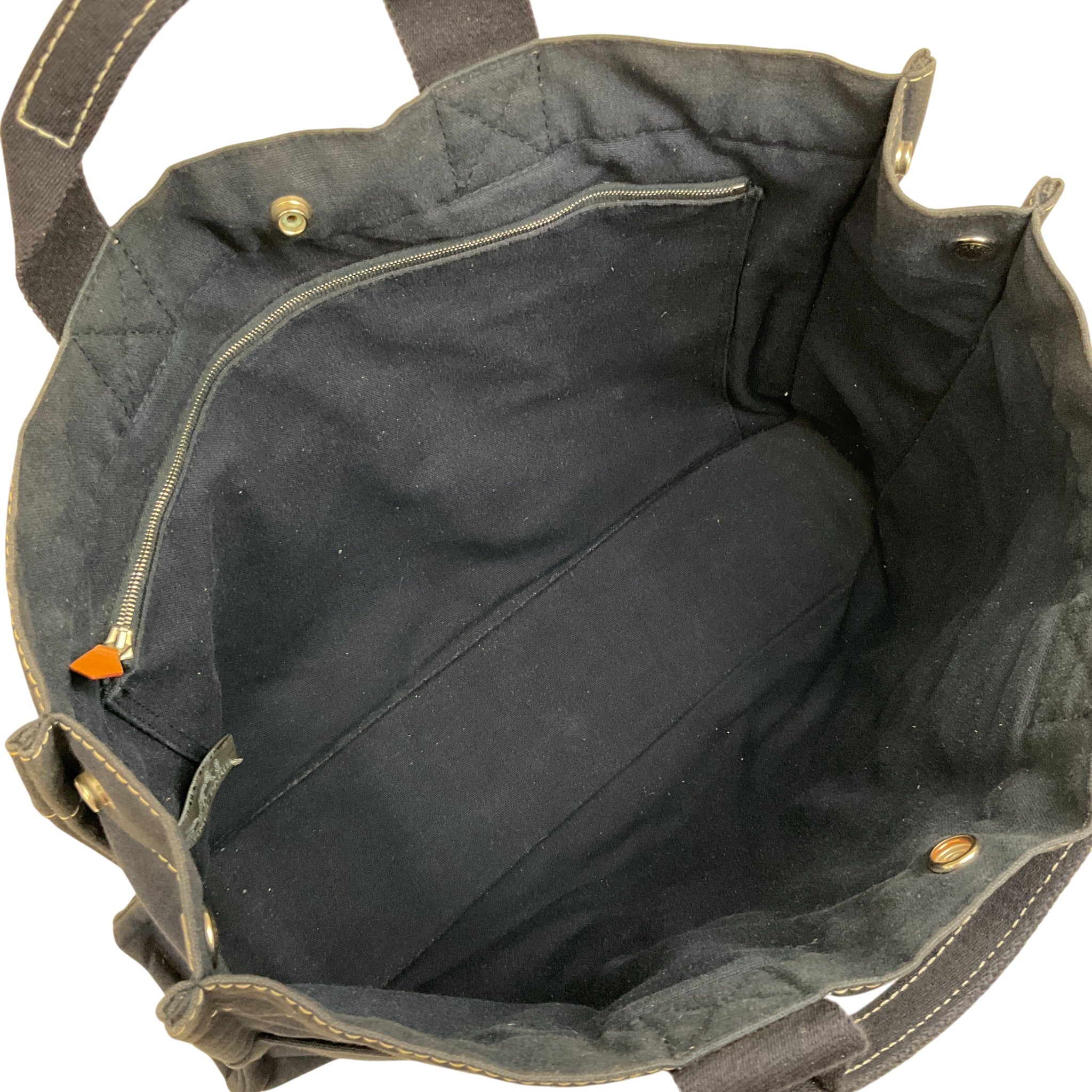 Hermes Navy Blue Canvas Deauville MM Bag