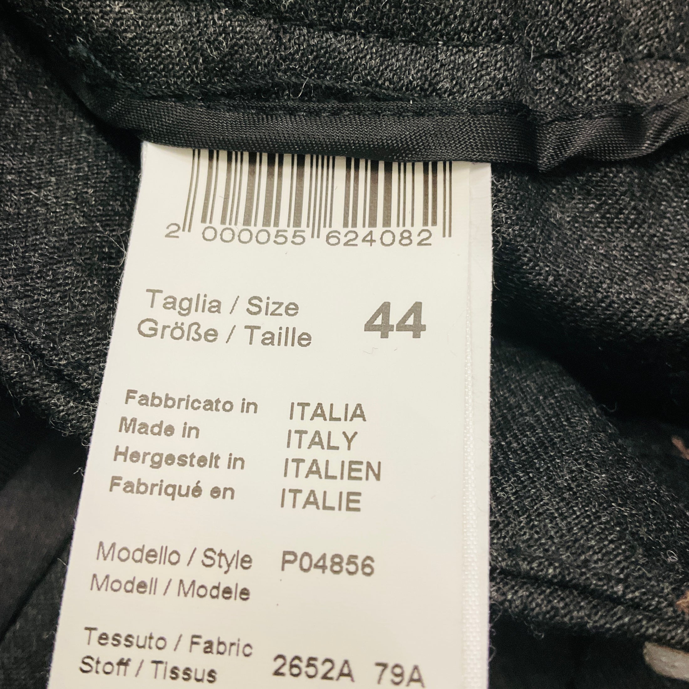 Peserico Charcoal Grey Wool Trousers