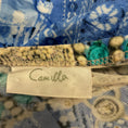 Load image into Gallery viewer, Camilla Blue Multi Rhinestone Embellished Jersey Stretch Cover Up Top
