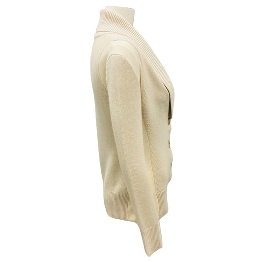 Derek Lam Beige Cashmere Knit Cardigan Sweater