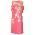 Load image into Gallery viewer, Naeem Khan Pink / Beige Embroidered and Beaded Sleeveless Linen Dress

