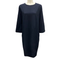 Load image into Gallery viewer, Peserico Navy Blue Long Sleeved Stretch Jersey Dress
