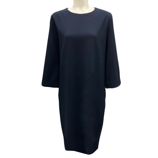 Peserico Navy Blue Long Sleeved Stretch Jersey Dress