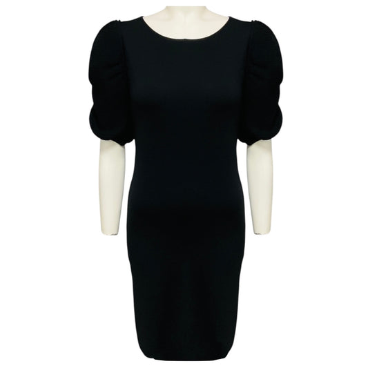 Fendi Black Puff Sleeve Knit Midi Dress