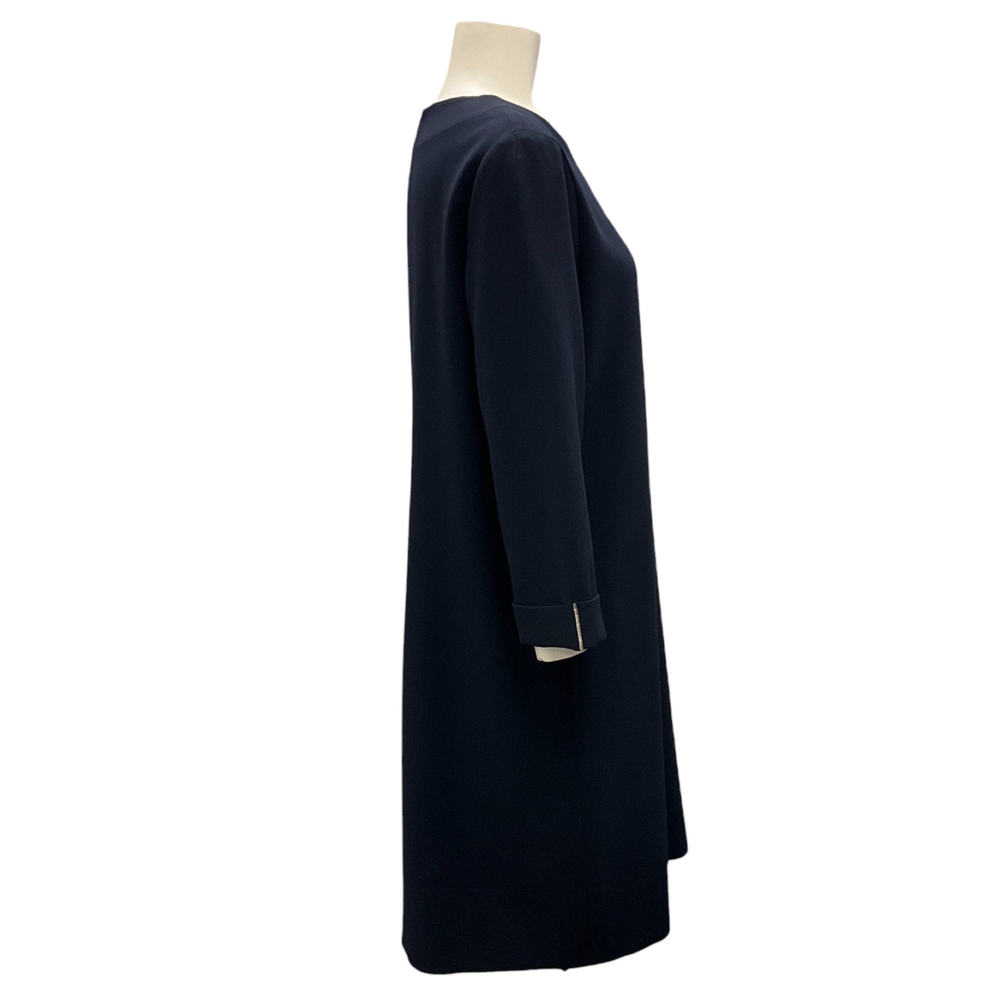 Peserico Navy Blue Long Sleeved Stretch Jersey Dress