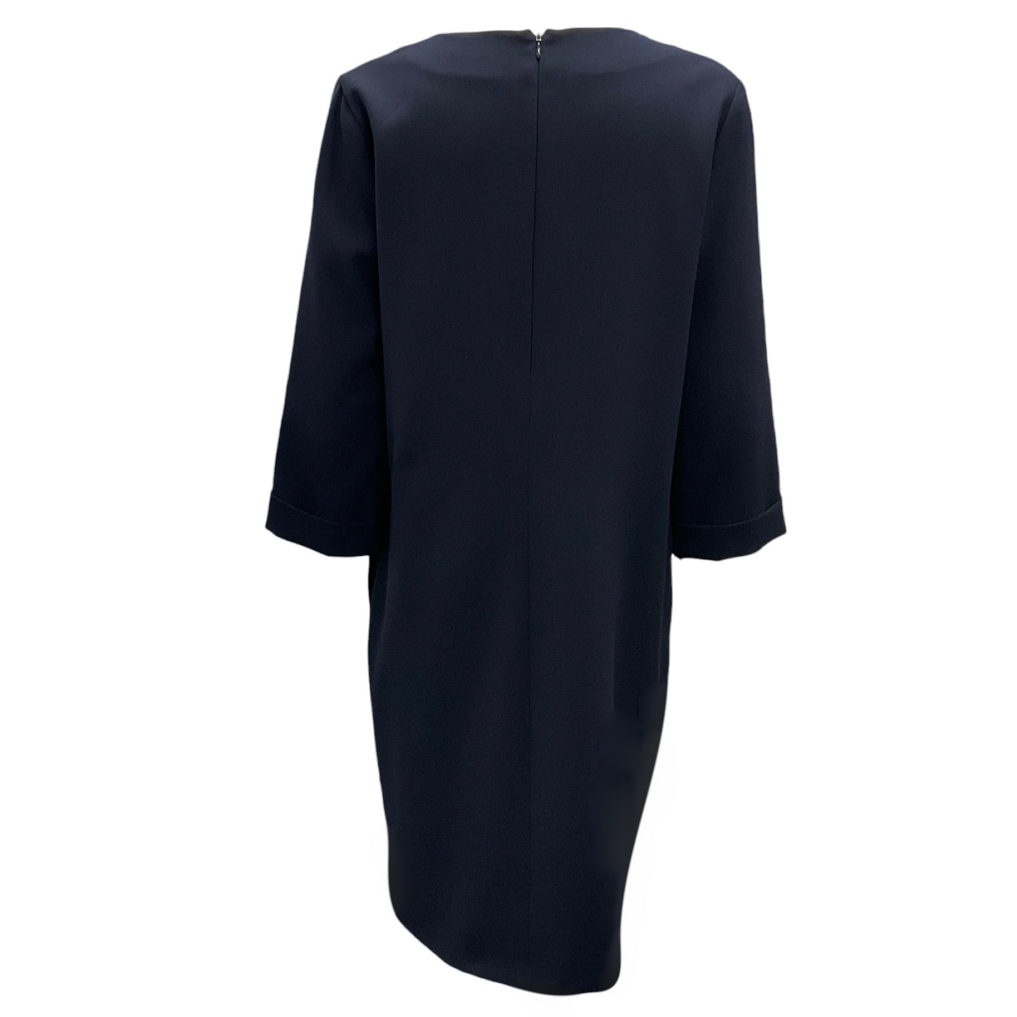 Peserico Navy Blue Long Sleeved Stretch Jersey Dress