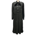 Load image into Gallery viewer, Junya Watanabe Comme des Garcons Black / White Polka Dot Print Tie-Neck Satin Midi Dress
