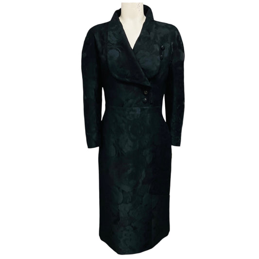Gucci Black Long Sleeved Jacquard Midi Dress