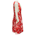 Load image into Gallery viewer, Giambattista Valli Beige / Red Floral Printed Flared Cocktail Dress
