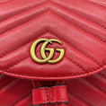 Load image into Gallery viewer, Gucci Red GG Marmont Leather Drawstring Mini Backpack
