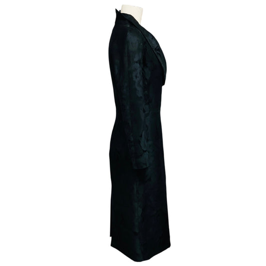 Gucci Black Long Sleeved Jacquard Midi Dress