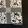 Load image into Gallery viewer, Burberry Black / White Floral Print Square Silk Twill Scarf
