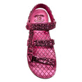 Load image into Gallery viewer, Chanel Pink Metallic 2019 Metallized Lambskin Leather Sandals
