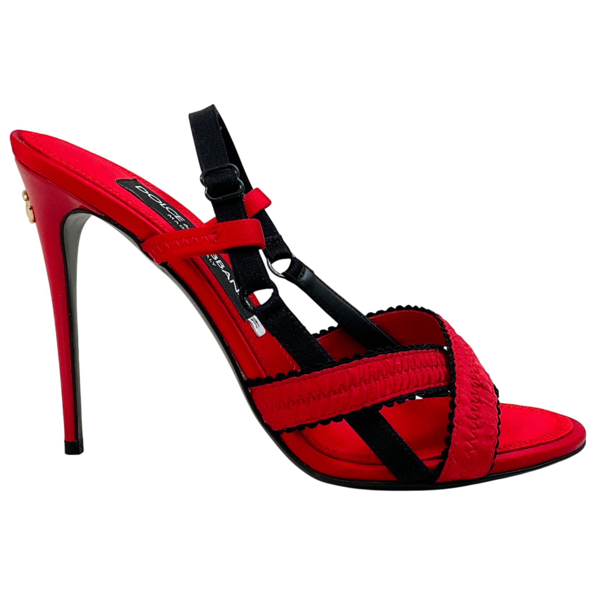 Dolce & Gabbana Red / Black Criss Cross Corset Sandals