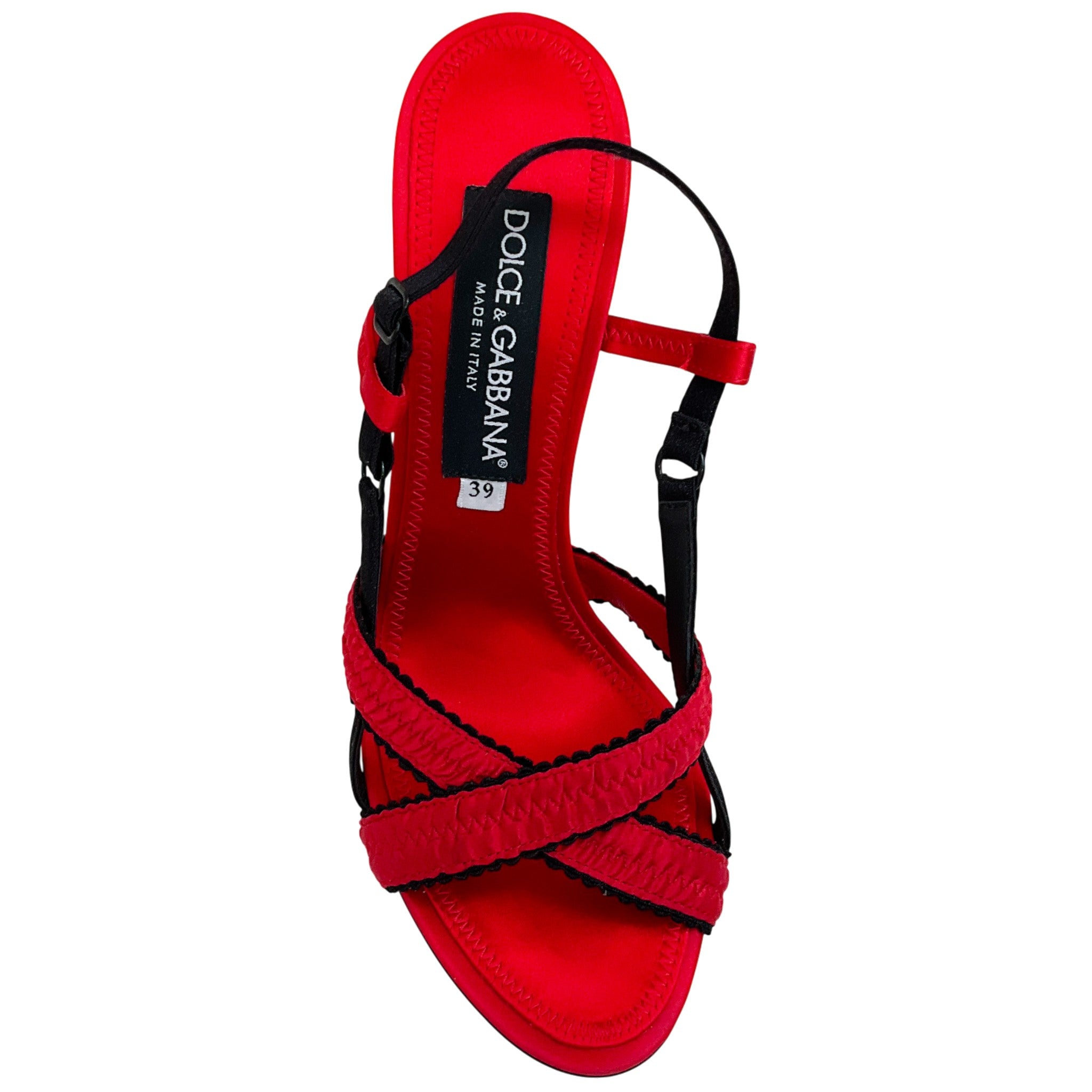 Dolce & Gabbana Red / Black Criss Cross Corset Sandals