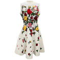 Load image into Gallery viewer, Oscar de la Renta Ivory Multi Degrade Rose Jacquard Fit and Flare Dress
