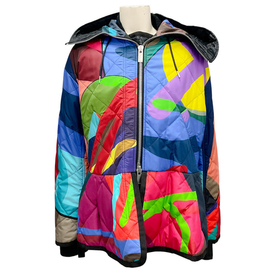 Sacai x KAWS Collection Multi Print Deconstructed Layered Blouson Jacket