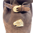 Load image into Gallery viewer, Kieselstein-Cord Brown Suede Bucket Bag with Horse
