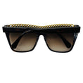 Load image into Gallery viewer, Stella McCartney Dark Havana Brown Tortoiseshell Gradient Bio Lens & Bio Acetate Sunglasses with Gold Chain Detail
