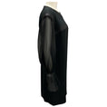 Load image into Gallery viewer, Paule Ka Black Long Sleeved Crepe and Chiffon Dress
