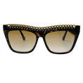 Load image into Gallery viewer, Stella McCartney Dark Havana Brown Tortoiseshell Gradient Bio Lens & Bio Acetate Sunglasses with Gold Chain Detail

