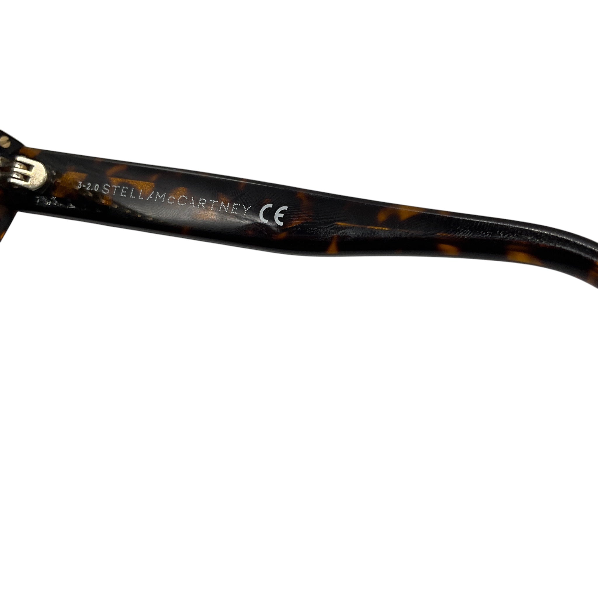 Stella McCartney Dark Havana Brown Tortoiseshell Gradient Bio Lens & Bio Acetate Sunglasses with Gold Chain Detail