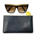 Load image into Gallery viewer, Stella McCartney Dark Havana Brown Tortoiseshell Gradient Bio Lens & Bio Acetate Sunglasses with Gold Chain Detail
