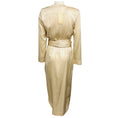 Load image into Gallery viewer, Matériel Tbilisi Champagne Metallic Structured Long Sleeved Silk Wrap Midi Dress with Shoulder Pads
