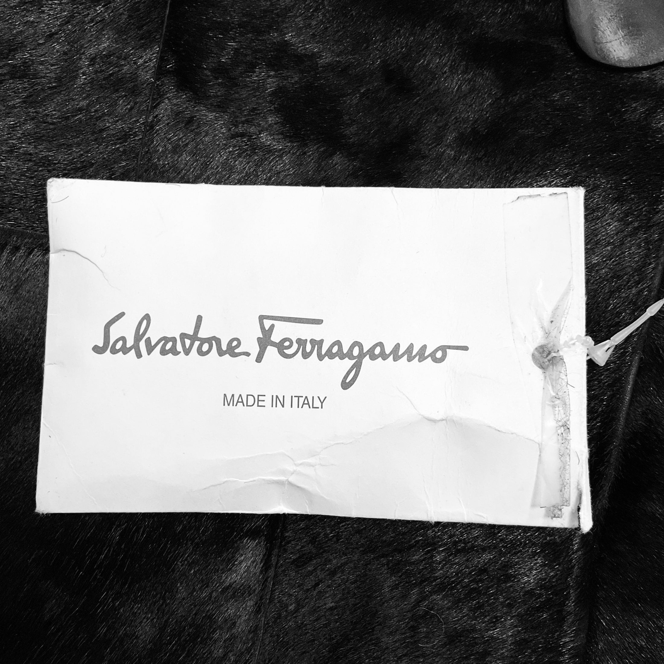 Salvatore Ferragamo Black Calf Hair Jacket