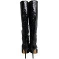 Load image into Gallery viewer, Casadei Black Sequined Mermaid Boots
