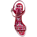 Load image into Gallery viewer, Dolce & Gabbana Fuchsia / White Patent Leather Tile Print Platform Sandals
