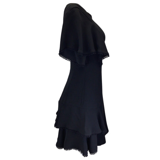 J. Mendel Black Ruffled Crepe Dress