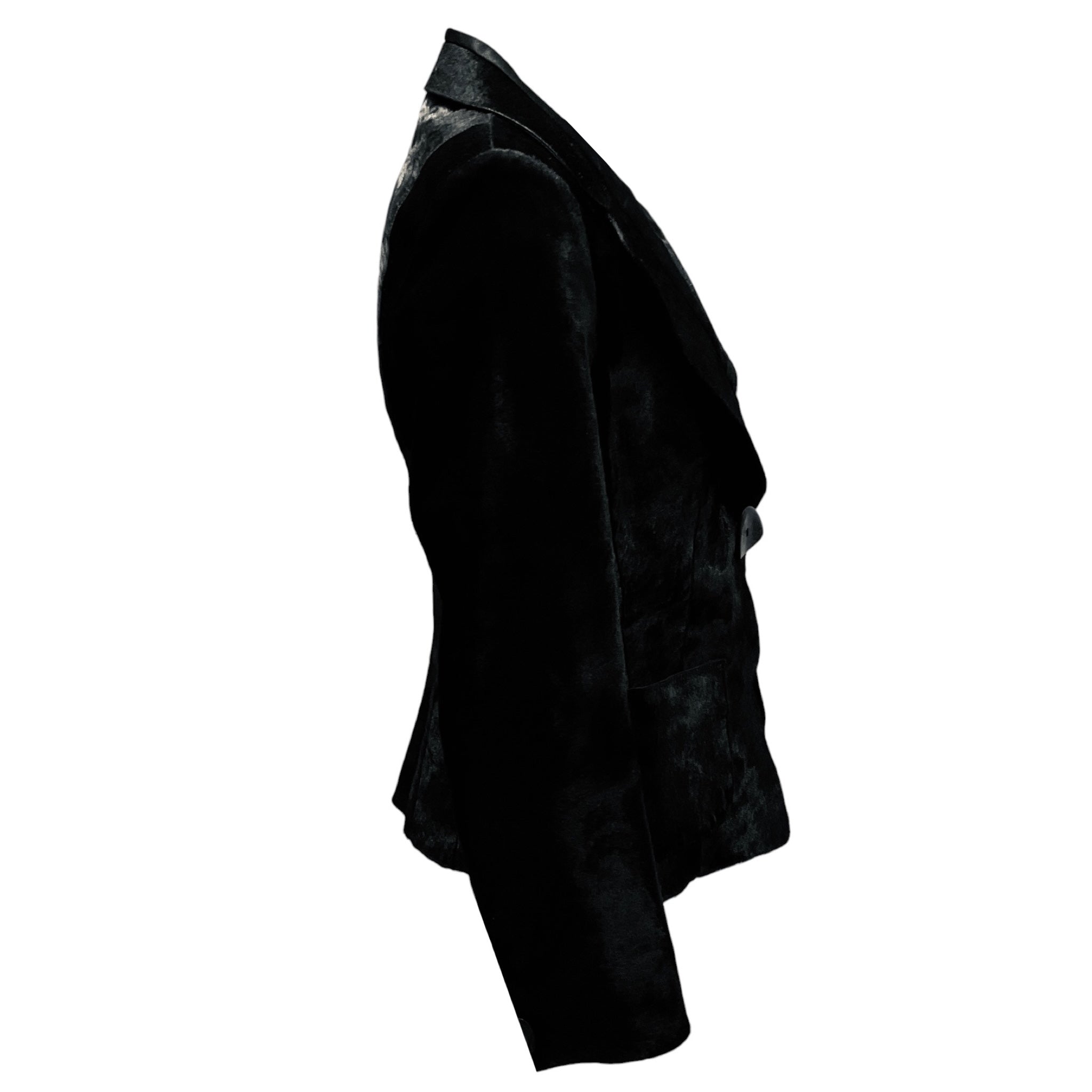Salvatore Ferragamo Black Calf Hair Jacket