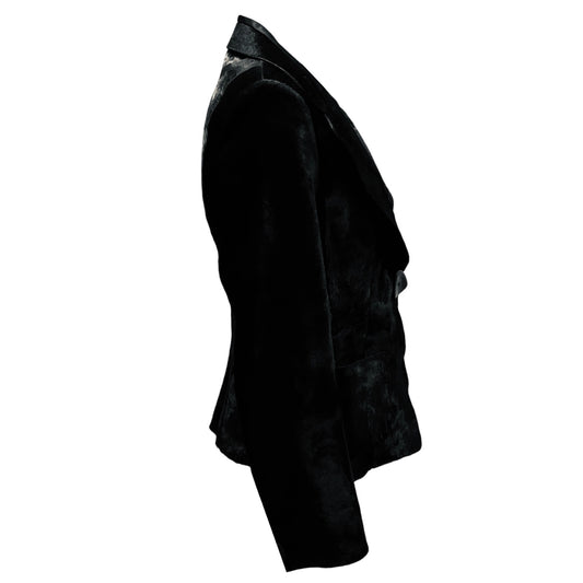 Salvatore Ferragamo Black Calf Hair Jacket