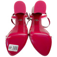 Load image into Gallery viewer, Dolce & Gabbana Fuchsia / White Patent Leather Tile Print Platform Sandals
