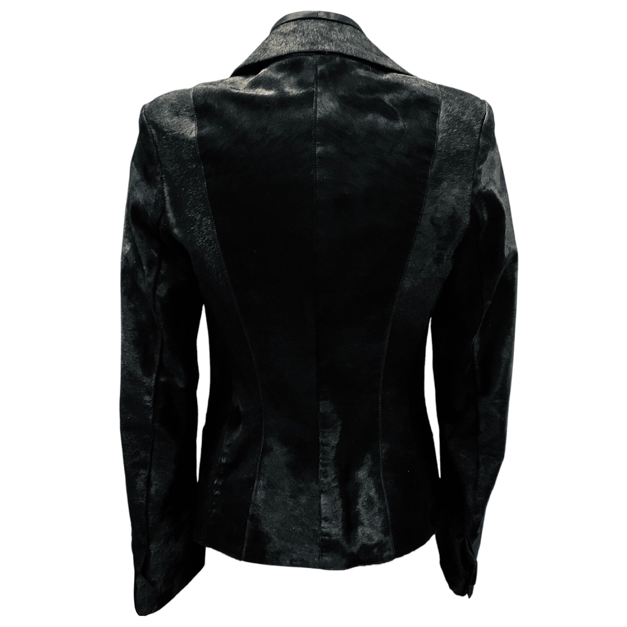 Salvatore Ferragamo Black Calf Hair Jacket