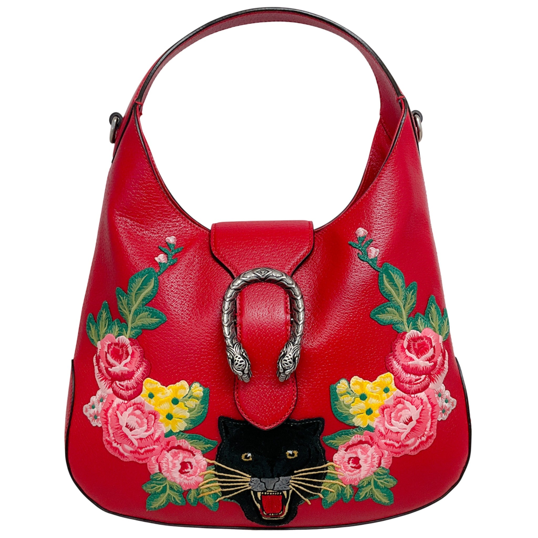 Gucci Red Leather Dionysus Bag with Jaguar
