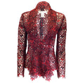 Load image into Gallery viewer, Oscar de la Renta Red / Black Runway 2014 Embroidered Lace Jacket
