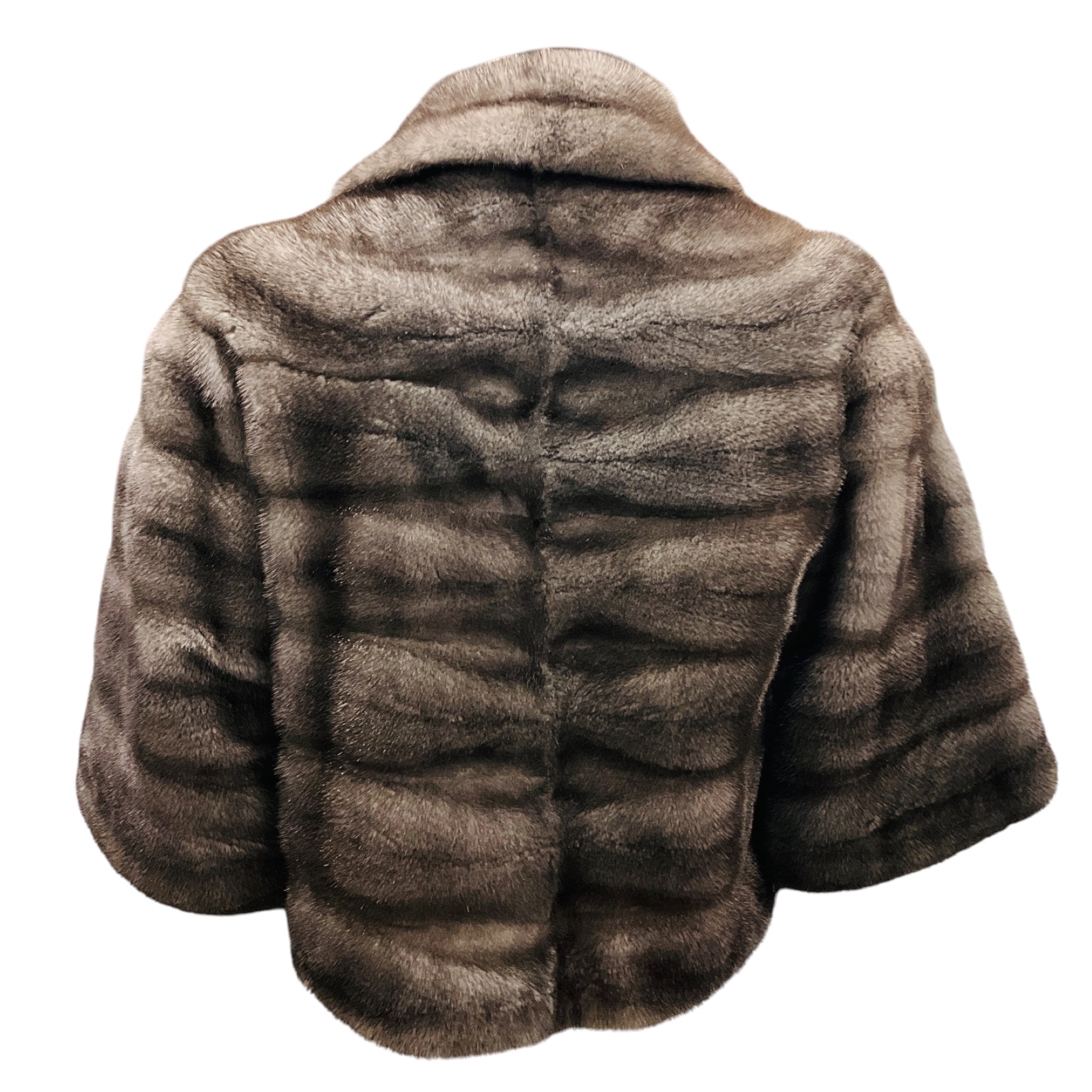 Michael Kors Taupe Grey Cropped Mink Fur Jacket
