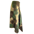 Load image into Gallery viewer, Victoria Beckham Green Multi Camo Print Asymmetrical Hem Cotton Midi Skirt
