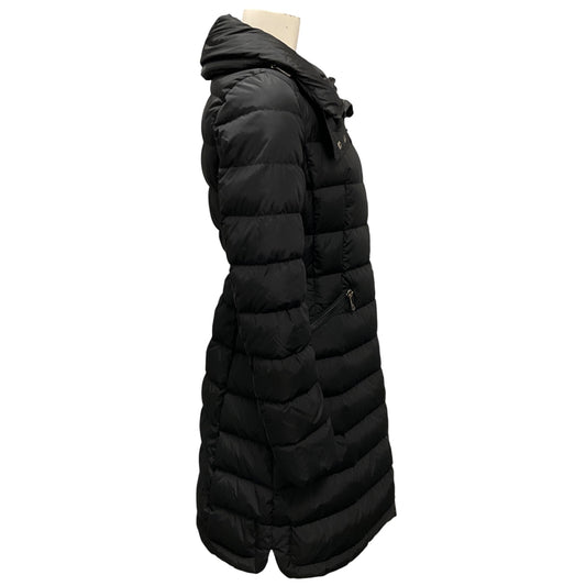 Moncler Black Flammette Fitted Long Down Coat