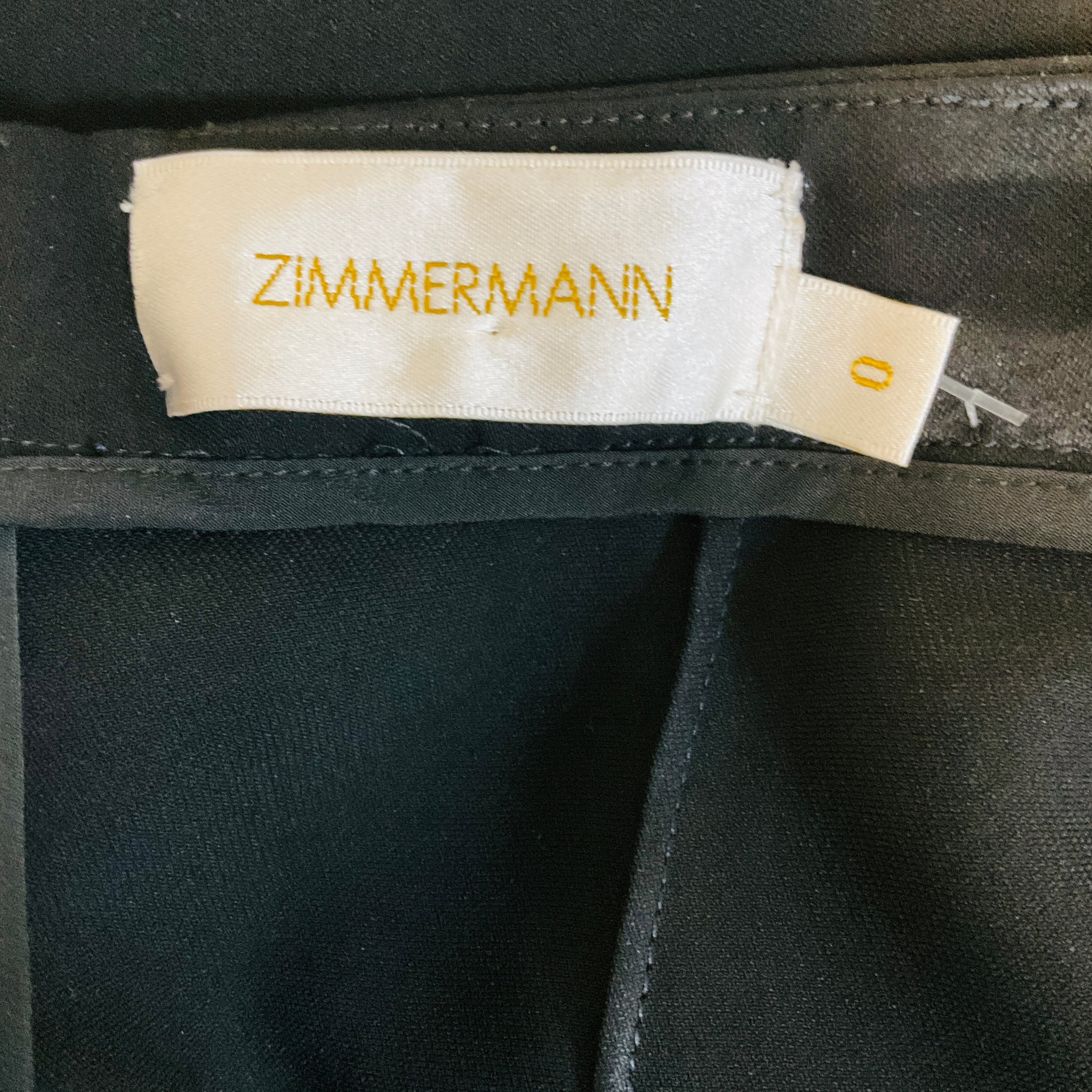 Zimmermann Black Cropped Wide Leg Pants with Lace Trim